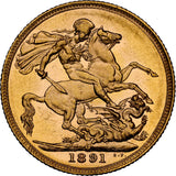 1891-M Queen Victoria Jubilee Head Gold Sovereign (Melbourne) - NGC MS-61+ UNC