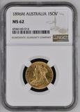 1896-M Queen Victoria Widow Head Gold Sovereign - NGC MS-62 UNC