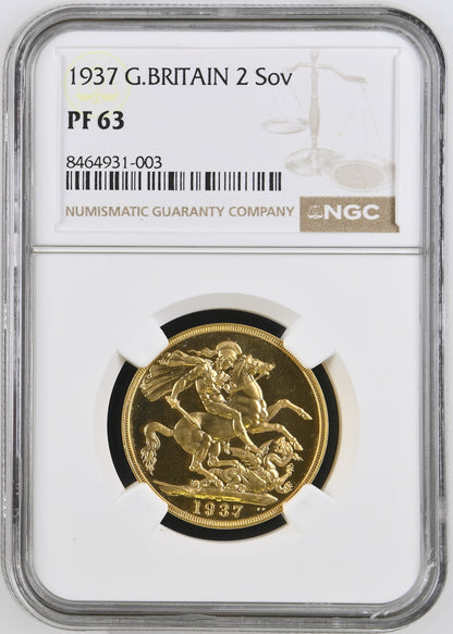 1937 King George VI Proof Specimen Double Sovereign - NGC PF-63