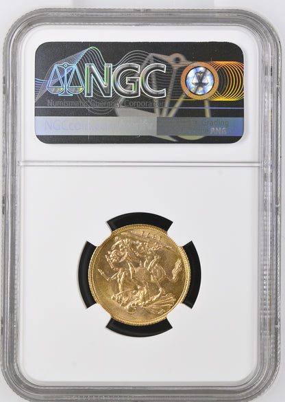 1871 Queen Victoria Young Head Gold Sovereign - NGC MS 64