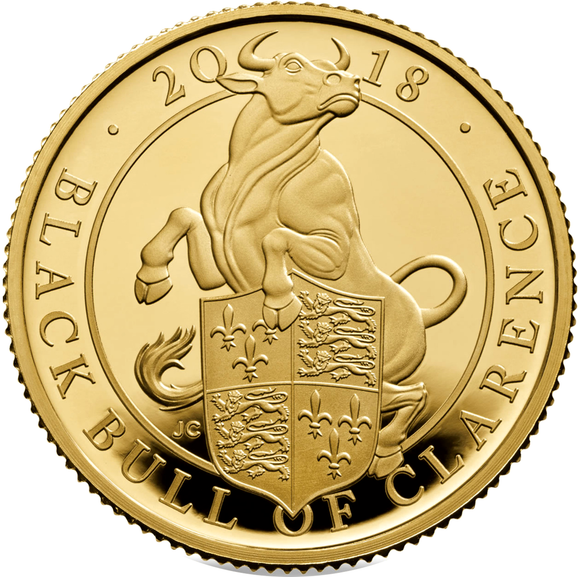 2018 Queen Elizabeth II 'Black Bull of Clarence' 1/4oz 999.9 Gold Proof Coin