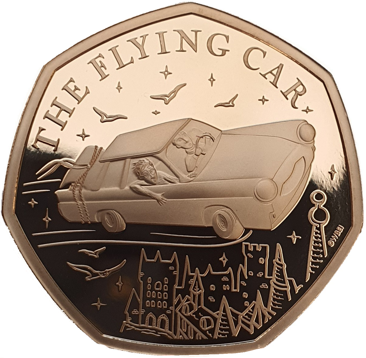 2025 King Charles III 'Harry Potter Flying Car' Gold Proof 50P
