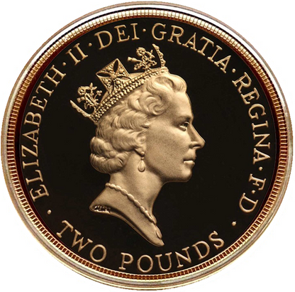 1995 Queen Elizabeth II Dove of Peace £2 Gold Proof Coin
