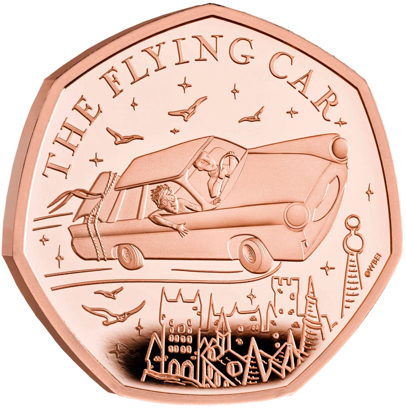2025 King Charles III 'Harry Potter Flying Car' Gold Proof 50P