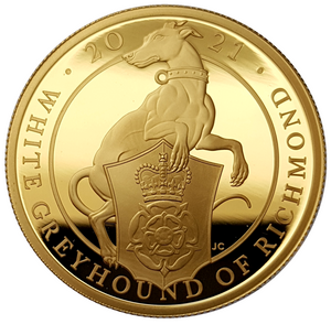 2021 Queen Elizabeth II 'White Greyhound of Richmond' 1/4oz 999.9 Gold Proof Coin