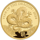 2024 King Charles III 'Lunar Year of the Dragon' 999.9 1/4oz Gold Proof Coin