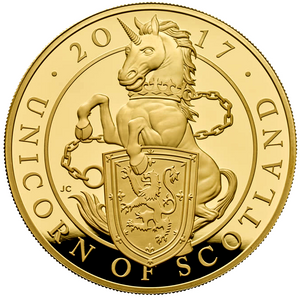 2017 Queen Elizabeth II 'Unicorn of Scotland' 1/4oz 999.9 Gold Proof Coin