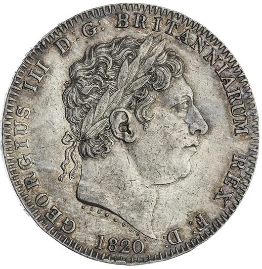 1820 King George III laureate head Crown LIX