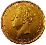 1829 George IIII Bare Head Gold Full Sovereign - AUNC LUSTRE
