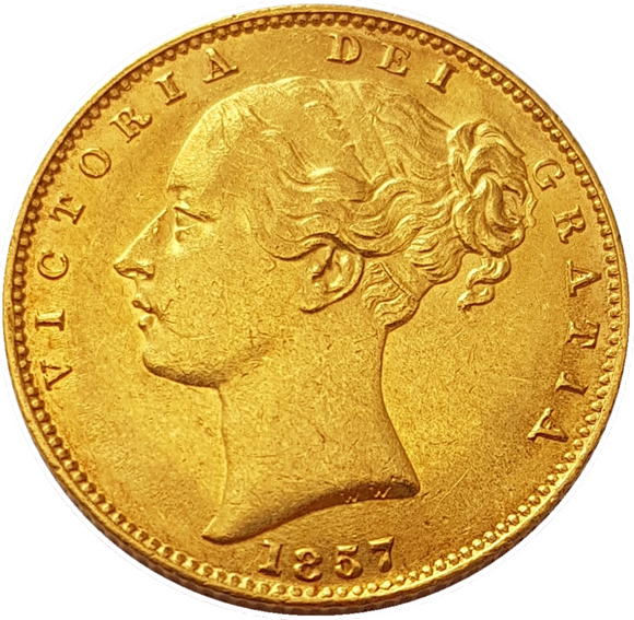 1857 Queen Victoria Shield Reverse Sovereign - Extremely Fine