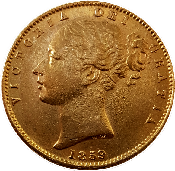 1859 Queen Victoria Shield Reverse Sovereign - Marsh RARE