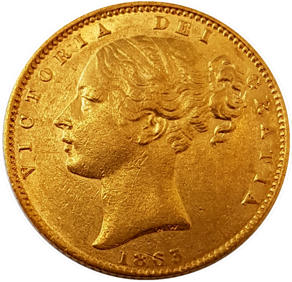 1863 Queen Victoria Shield Reverse Sovereign - #Die No13