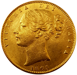 1865 Queen Victoria Shield Reverse Sovereign - #Die No19 - @Ex Fine