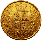 1865 Queen Victoria Shield Reverse Sovereign - #Die No19 - @Ex Fine