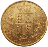 1872-M Queen Victoria Shield Reverse Sovereign - MARSH SCARCE