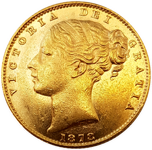 1878-S Queen Victoria Shield Reverse Sovereign - MS Grade