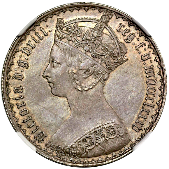 1885 Queen Victoria Florin, 'NGC MS-63