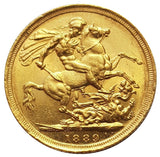 1889-S Queen Victoria Jubilee Head Gold Sovereign (Sydney) - DISH S12