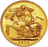 1914-C King George V Gold Sovereign (Ottawa / Canada) - Marsh R3