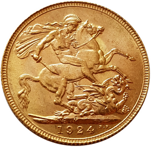 1924-M King George V Gold Sovereign (Melbourne)