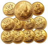 Queen Elizabeth II Pre-Decimal Sovereigns 1957-1968 Complete series (10 Sovereigns)