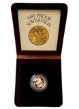 1981 Queen Elizabeth II Proof Sovereign by Arnold Machin - Presentation Case
