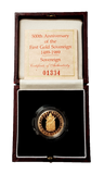1989 Proof 500th Anniversary sovereign by Bernard Sindall