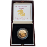 1990 Queen Elizabeth II Proof Sovereign by Raphael Maklouf - Presentation Case with COA