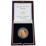 1995 Queen Elizabeth II Proof Sovereign by Raphael Maklouf - Presentation Case with COA