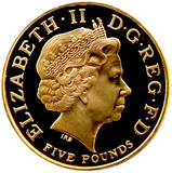 2004 Queen Elizabeth II 100th Anniv of the Entente Cordiale Gold Proof  5 Pound + Boxed / COA
