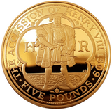 2009 Queen Elizabeth II Henry VIII Accession  £5 Gold Proof Coin