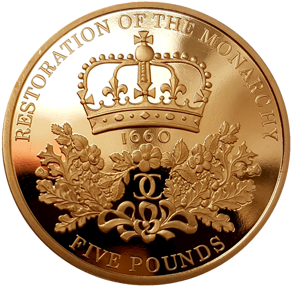 2010 Queen Elizabeth II Restoration Of the Monarchy + Gold Proof £5 Boxed / COA