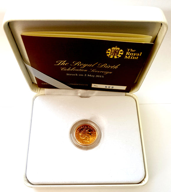 2015 Queen Elizabeth II Strike on the Day 'Charlotte Birth' Gold Sovereign