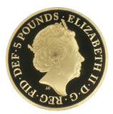 2017 Queen Elizabeth II King Canute Gold Proof £5 Boxed / COA