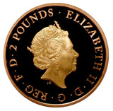2019 Queen Elizabeth II Samuel Pepys Gold Proof £2 - Boxed / Coa