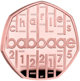 2021 Queen Elizabeth II Charles Babbage 50p Gold Proof Coin