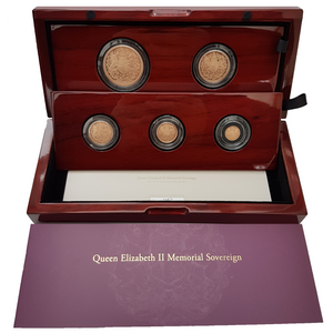 2022 King Charles III 'First Portrait' 5 Coin Gold Proof Memorial Sovereign Set