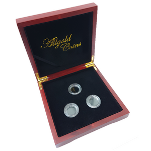Luxury Wooden Case with Screw Type Capsules for 3 Sovereigns