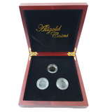 Luxury Wooden Case with Screw Type Capsules for 3 Sovereigns
