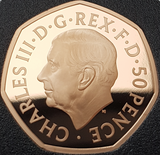 2022 King Charles III 'Queen Elizabeth II' Memorial 50p Gold Proof