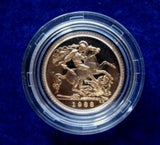 1988 Queen Elizabeth II Proof Gold Half Sovereign + Capsulated / Case COA