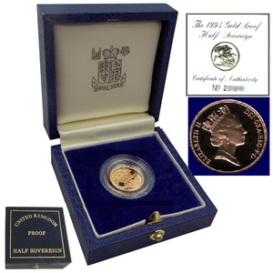 1995 Queen Elizabeth II Proof Gold Half Sovereign + Capsulated / Case / COA