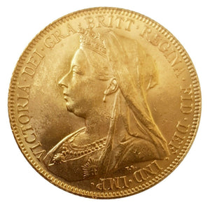 1900 Queen Victoria Widow Head Gold Sovereign (London)