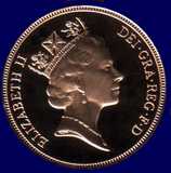 1988 Queen Elizabeth II Proof Gold Half Sovereign + Capsulated / Case COA
