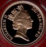 1990 Queen Elizabeth II Proof Gold Half Sovereign + Capsulated / Case