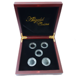 Luxury Wooden Case with Screw Type Capsules for 5 Sovereigns