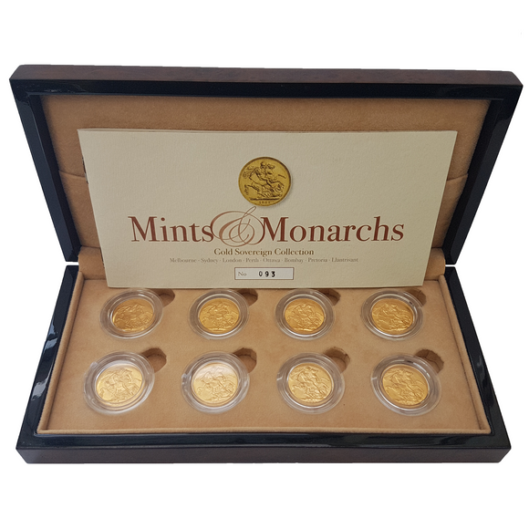 Royal Mint Issued Mints & Monarchs 8 Sovereign Collection