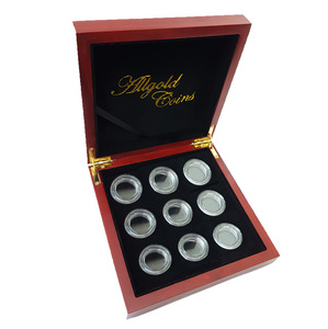 Luxury Wooden Case with Screw Type Capsules for 9 Sovereigns