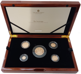 2022 5 Coin 'Platinum Jubilee' Piedfort (Pattern) Gold Proof Sovereign Set