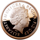 2002 Queen Elizabeth II Proof Gold Shield Reverse Half Sovereign + Cased / COA
